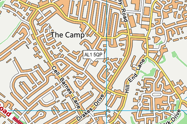 Windermere Primary School map (AL1 5QP) - OS VectorMap District (Ordnance Survey)