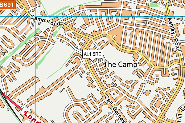 AL1 5RE map - OS VectorMap District (Ordnance Survey)