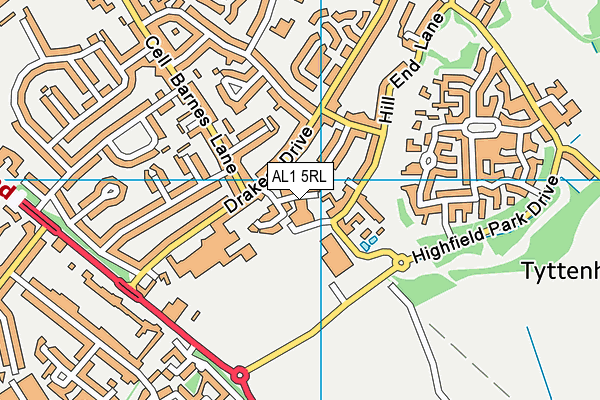 AL1 5RL map - OS VectorMap District (Ordnance Survey)
