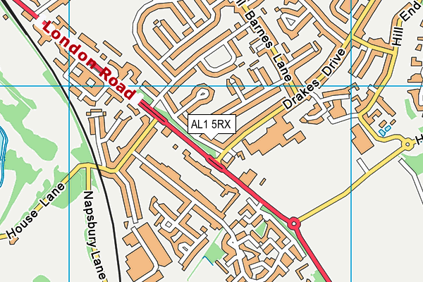 AL1 5RX map - OS VectorMap District (Ordnance Survey)