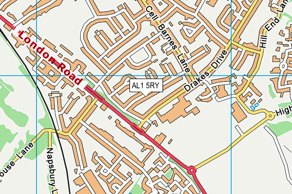 AL1 5RY map - OS VectorMap District (Ordnance Survey)