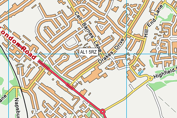 AL1 5RZ map - OS VectorMap District (Ordnance Survey)