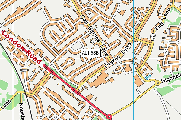 AL1 5SB map - OS VectorMap District (Ordnance Survey)