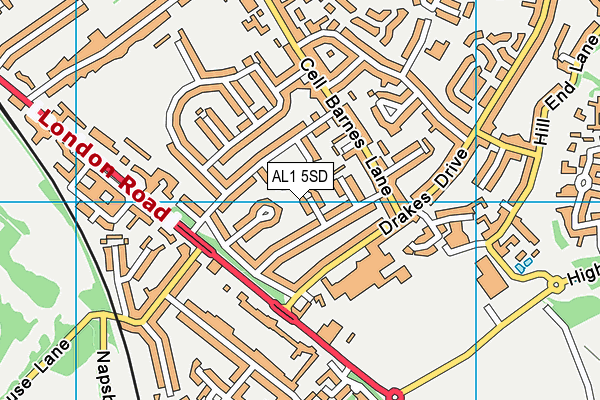AL1 5SD map - OS VectorMap District (Ordnance Survey)