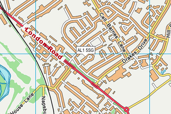 AL1 5SG map - OS VectorMap District (Ordnance Survey)