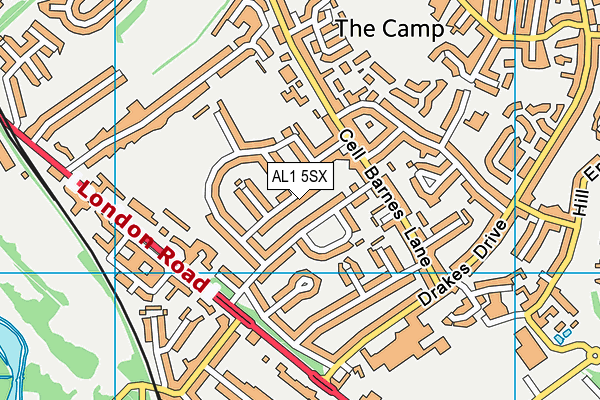 AL1 5SX map - OS VectorMap District (Ordnance Survey)