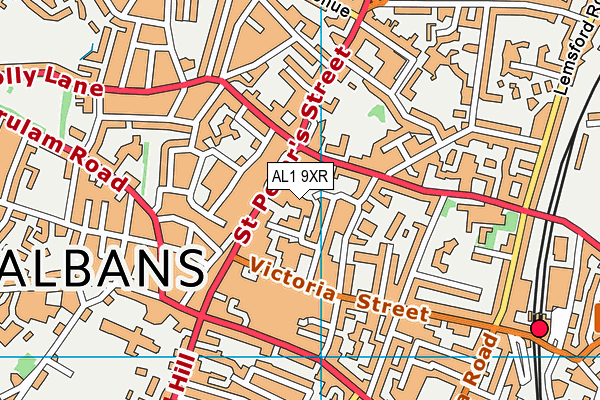 AL1 9XR map - OS VectorMap District (Ordnance Survey)