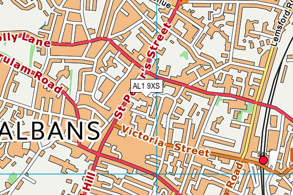 AL1 9XS map - OS VectorMap District (Ordnance Survey)