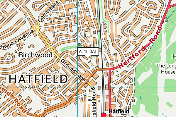 AL10 0AT map - OS VectorMap District (Ordnance Survey)