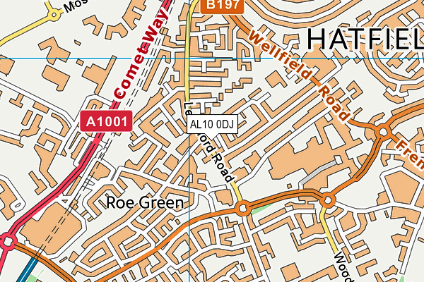 AL10 0DJ map - OS VectorMap District (Ordnance Survey)