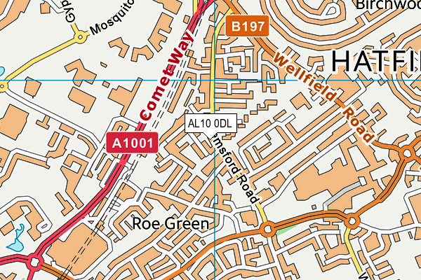 AL10 0DL map - OS VectorMap District (Ordnance Survey)