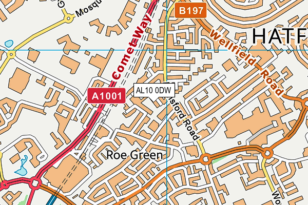 AL10 0DW map - OS VectorMap District (Ordnance Survey)