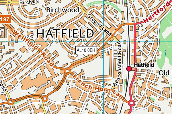 AL10 0EH map - OS VectorMap District (Ordnance Survey)