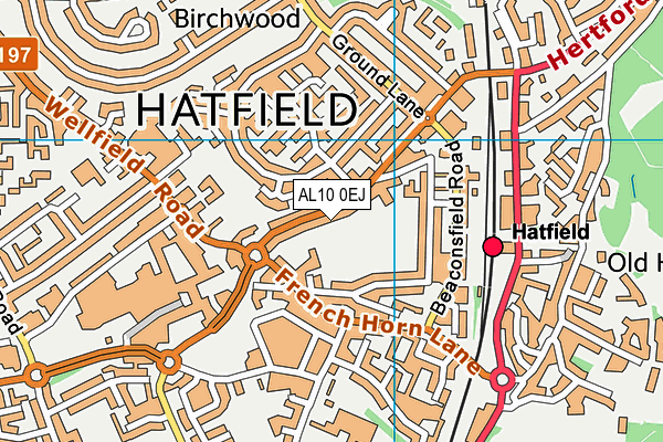 AL10 0EJ map - OS VectorMap District (Ordnance Survey)