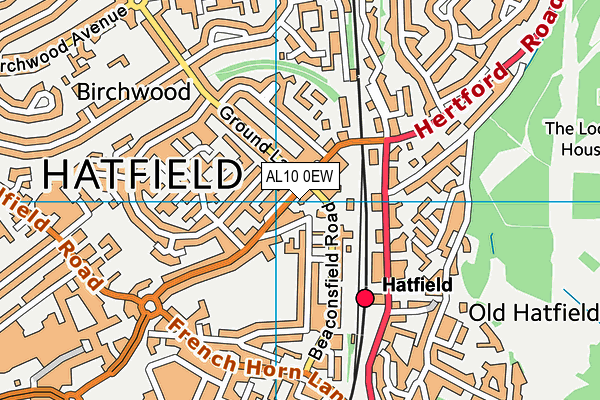 AL10 0EW map - OS VectorMap District (Ordnance Survey)