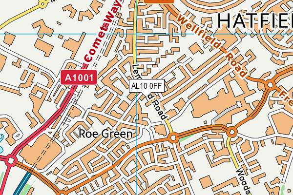 AL10 0FF map - OS VectorMap District (Ordnance Survey)