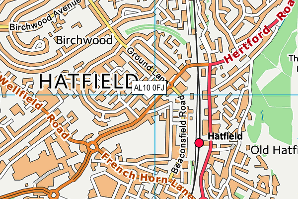 AL10 0FJ map - OS VectorMap District (Ordnance Survey)