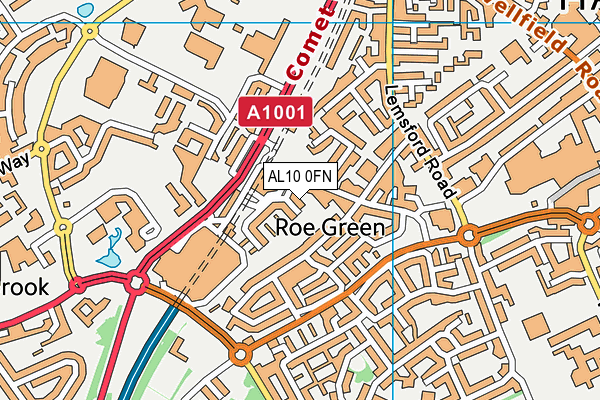 AL10 0FN map - OS VectorMap District (Ordnance Survey)