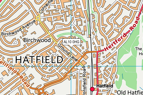 AL10 0HG map - OS VectorMap District (Ordnance Survey)