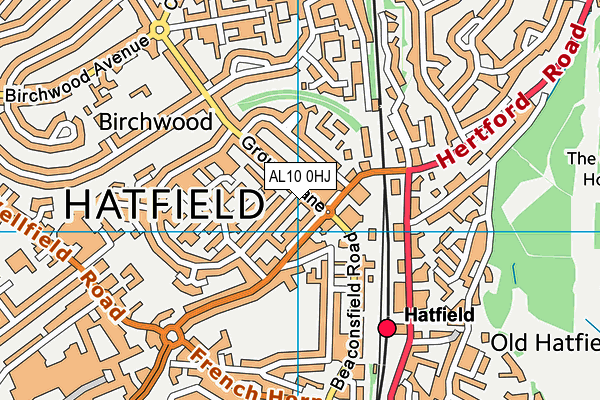 AL10 0HJ map - OS VectorMap District (Ordnance Survey)