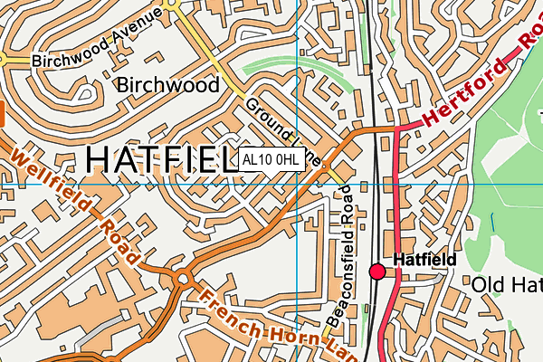 AL10 0HL map - OS VectorMap District (Ordnance Survey)