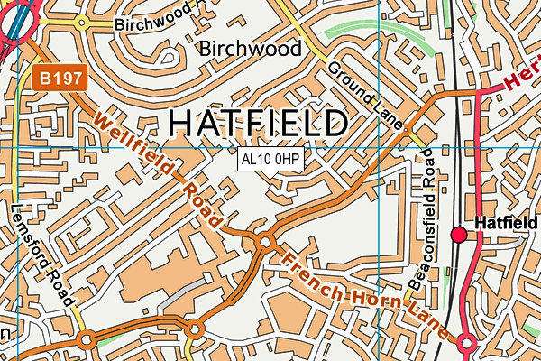 AL10 0HP map - OS VectorMap District (Ordnance Survey)