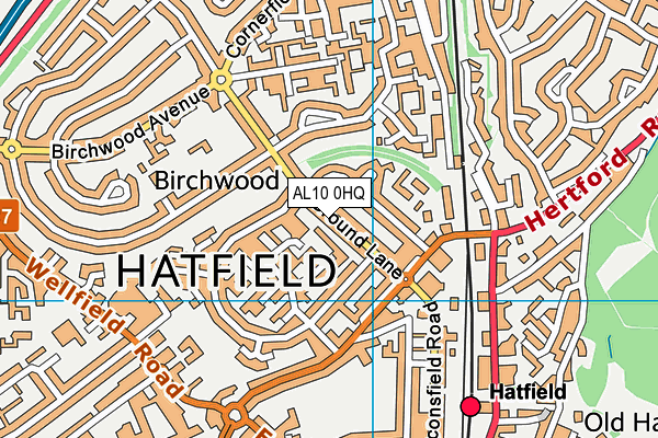 AL10 0HQ map - OS VectorMap District (Ordnance Survey)