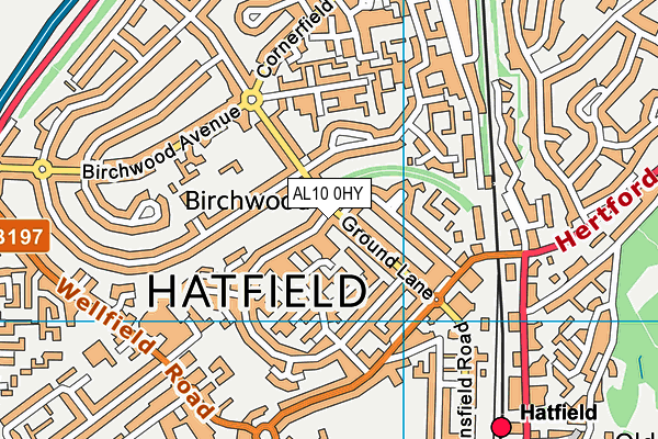 AL10 0HY map - OS VectorMap District (Ordnance Survey)