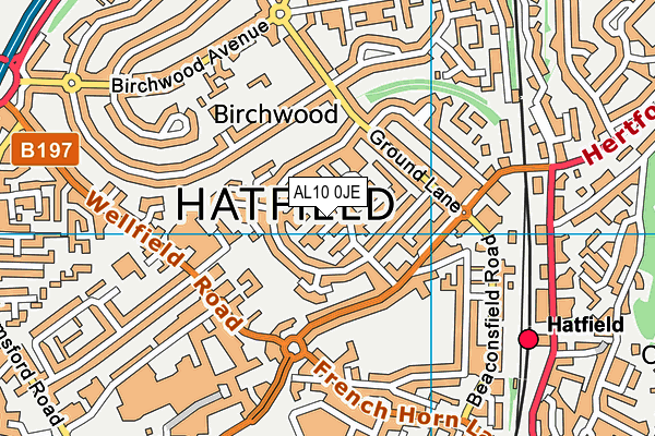 AL10 0JE map - OS VectorMap District (Ordnance Survey)