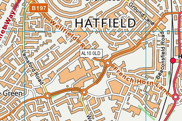 AL10 0LD map - OS VectorMap District (Ordnance Survey)