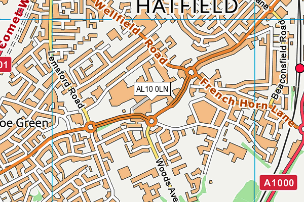 AL10 0LN map - OS VectorMap District (Ordnance Survey)