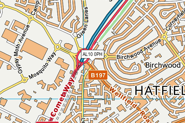 AL10 0PH map - OS VectorMap District (Ordnance Survey)