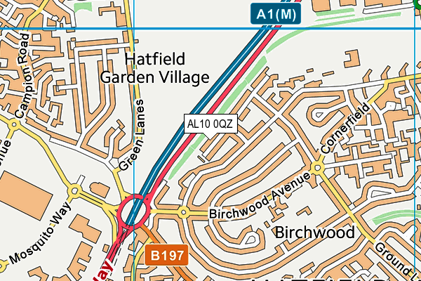 AL10 0QZ map - OS VectorMap District (Ordnance Survey)