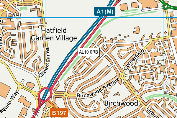 AL10 0RB map - OS VectorMap District (Ordnance Survey)