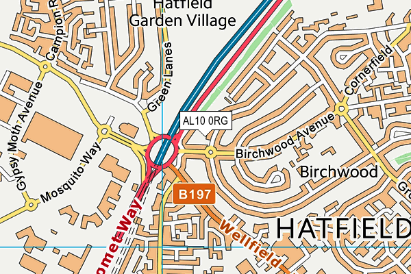 AL10 0RG map - OS VectorMap District (Ordnance Survey)