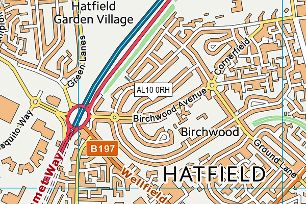 AL10 0RH map - OS VectorMap District (Ordnance Survey)