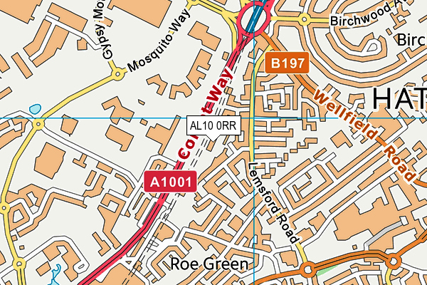 AL10 0RR map - OS VectorMap District (Ordnance Survey)