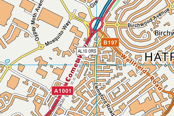 AL10 0RS map - OS VectorMap District (Ordnance Survey)