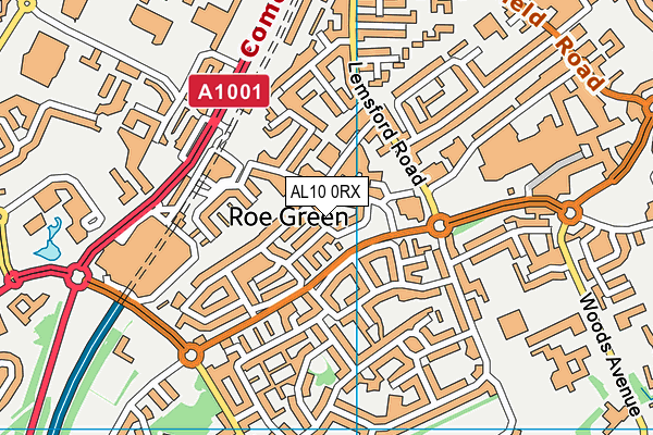 AL10 0RX map - OS VectorMap District (Ordnance Survey)