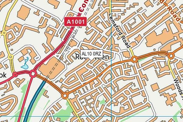 AL10 0RZ map - OS VectorMap District (Ordnance Survey)