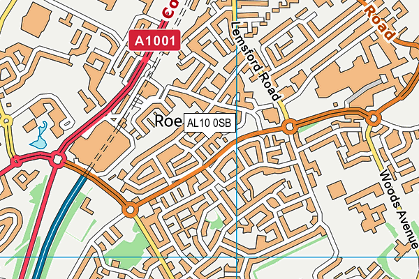 AL10 0SB map - OS VectorMap District (Ordnance Survey)