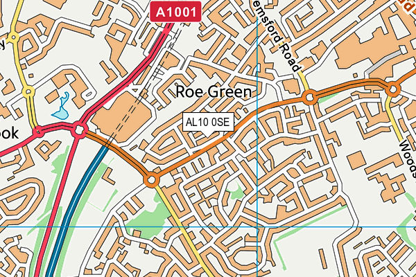 AL10 0SE map - OS VectorMap District (Ordnance Survey)