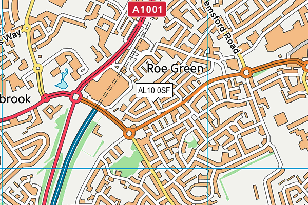 AL10 0SF map - OS VectorMap District (Ordnance Survey)