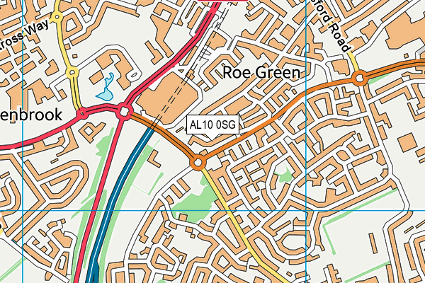 AL10 0SG map - OS VectorMap District (Ordnance Survey)