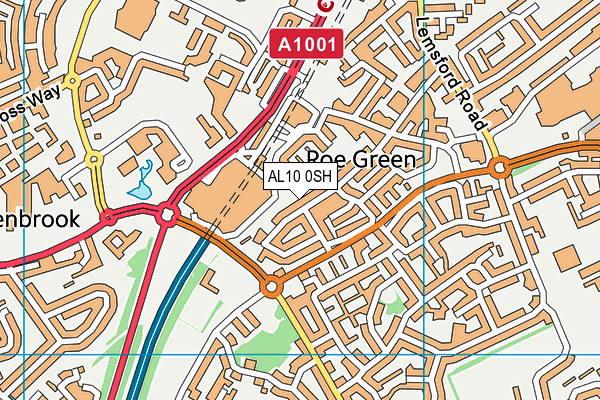 AL10 0SH map - OS VectorMap District (Ordnance Survey)