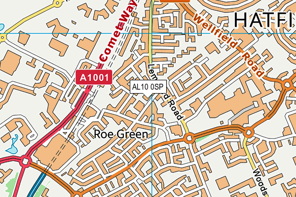 AL10 0SP map - OS VectorMap District (Ordnance Survey)