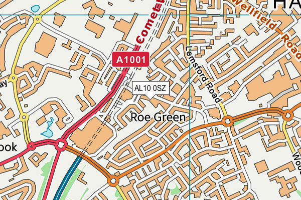 AL10 0SZ map - OS VectorMap District (Ordnance Survey)