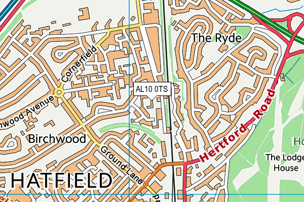 AL10 0TS map - OS VectorMap District (Ordnance Survey)