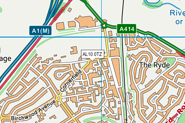 AL10 0TZ map - OS VectorMap District (Ordnance Survey)