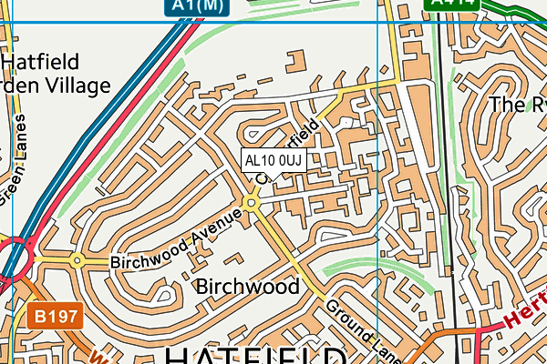 AL10 0UJ map - OS VectorMap District (Ordnance Survey)